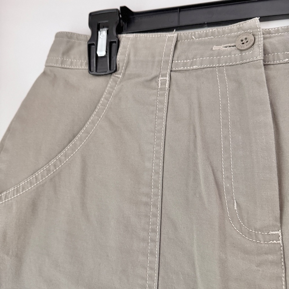 LL BEAN | TAUPE UTILITY CARGO STYLE COTTON MINI SKIRT SIZE 10 PETITE - Picture 4 of 11